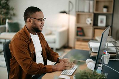 Man sitting at a desk
