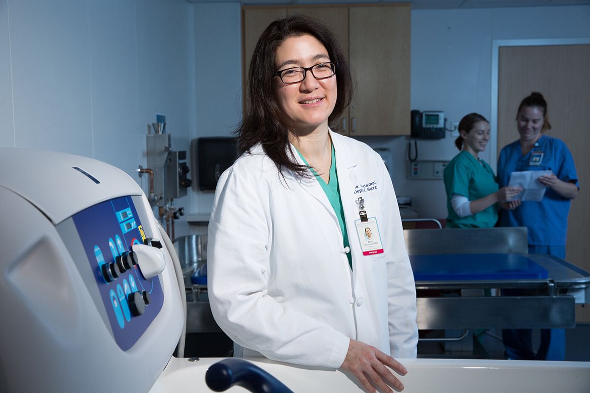 Dr. Savetamal in the burn center