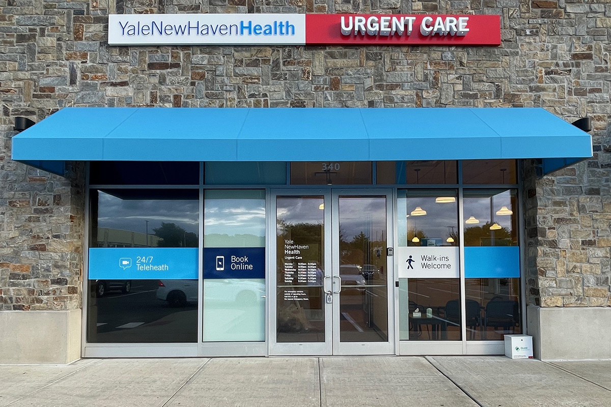 Front entrance of Yale New Haven Health Urgent Care - Fairfield, CT