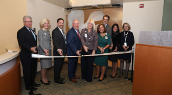 cutting the ribbon to open new labor and birth and maternal special care units at YNHH
