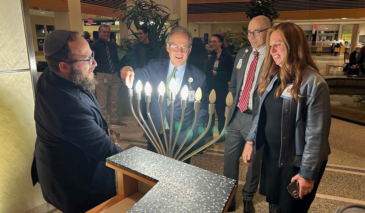 Yale New Haven Hospital employees and physicians celebrated Chanukah 