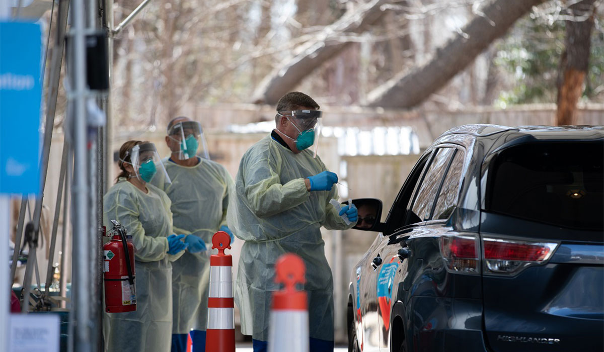 A COVID specimen collection site