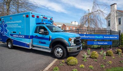 Ambulance on the shoreline