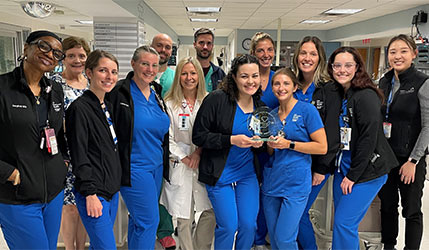 Staff with Bridgeport Hospital’s Surgical Intensive Care Unit (SICU)