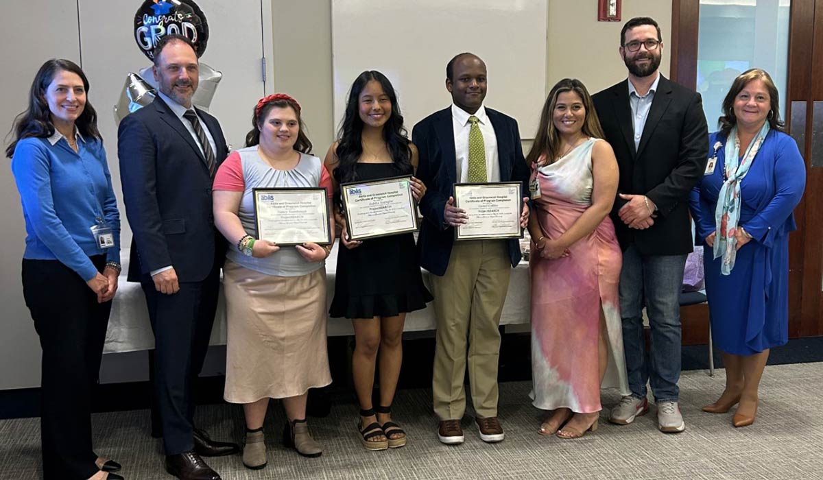 Greenwich Hospital leaders and representatives from Abilis joined Project SEARCH graduates at a recent ceremony.