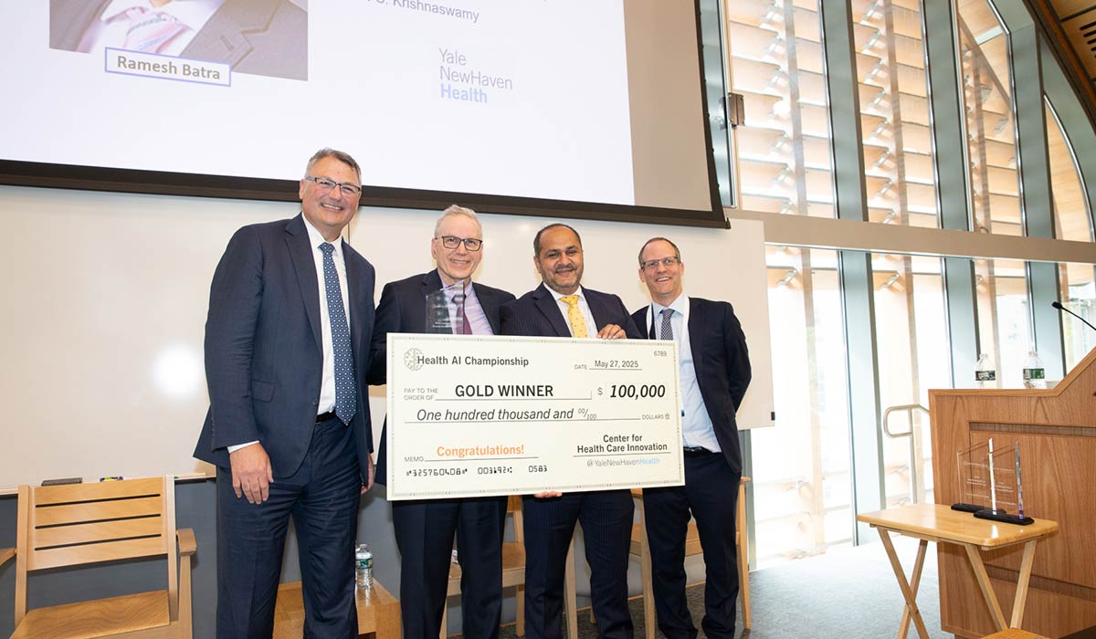 Health AI Championship first-prize winner (third from left) Ramesh Batra, MBBS
