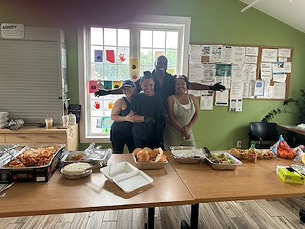 Serving dinner recently at the New London Homeless Hospitality Center