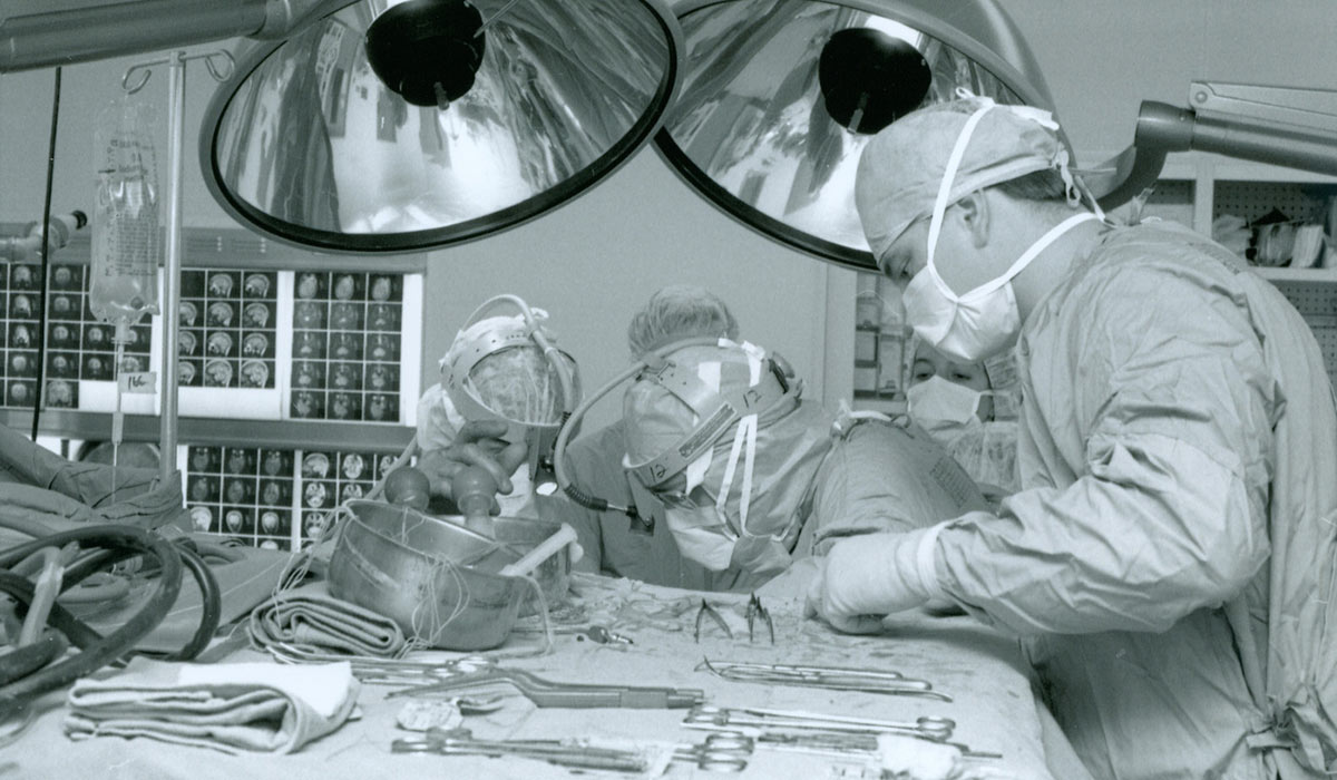 Neurosurgeon Dr. Dennis Spencer and his team