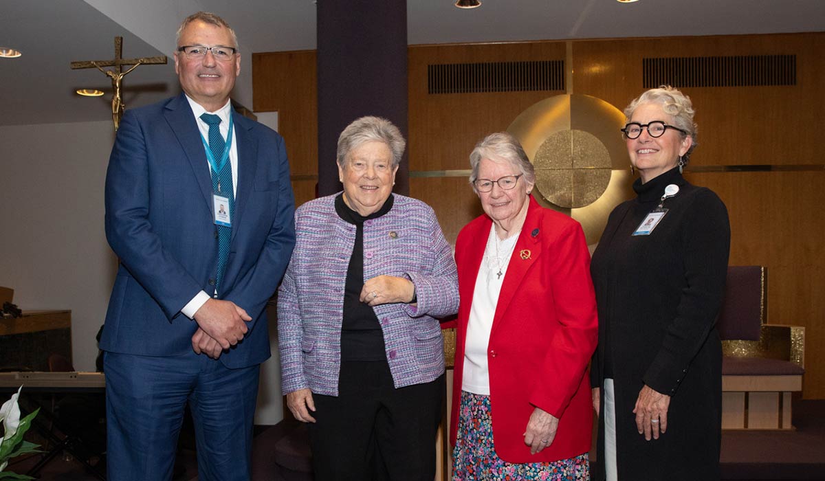 Christopher O’Connor; Sister Rosemary Moynihan and Sister Jean Ann Trainor; and Katherine Heilpern, MD